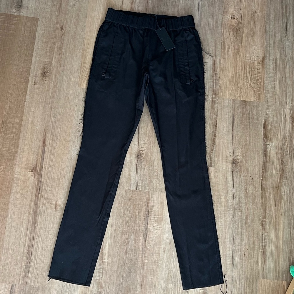 RtA black pants zipper pockets size s NWT quiet luxury elevated basic